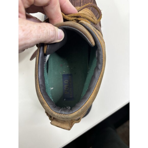 VTG Polo Ralph Lauren Sz 13 D Men Dover III Brown Leather Sturdy Duck Boots GUC - Picture 6 of 7